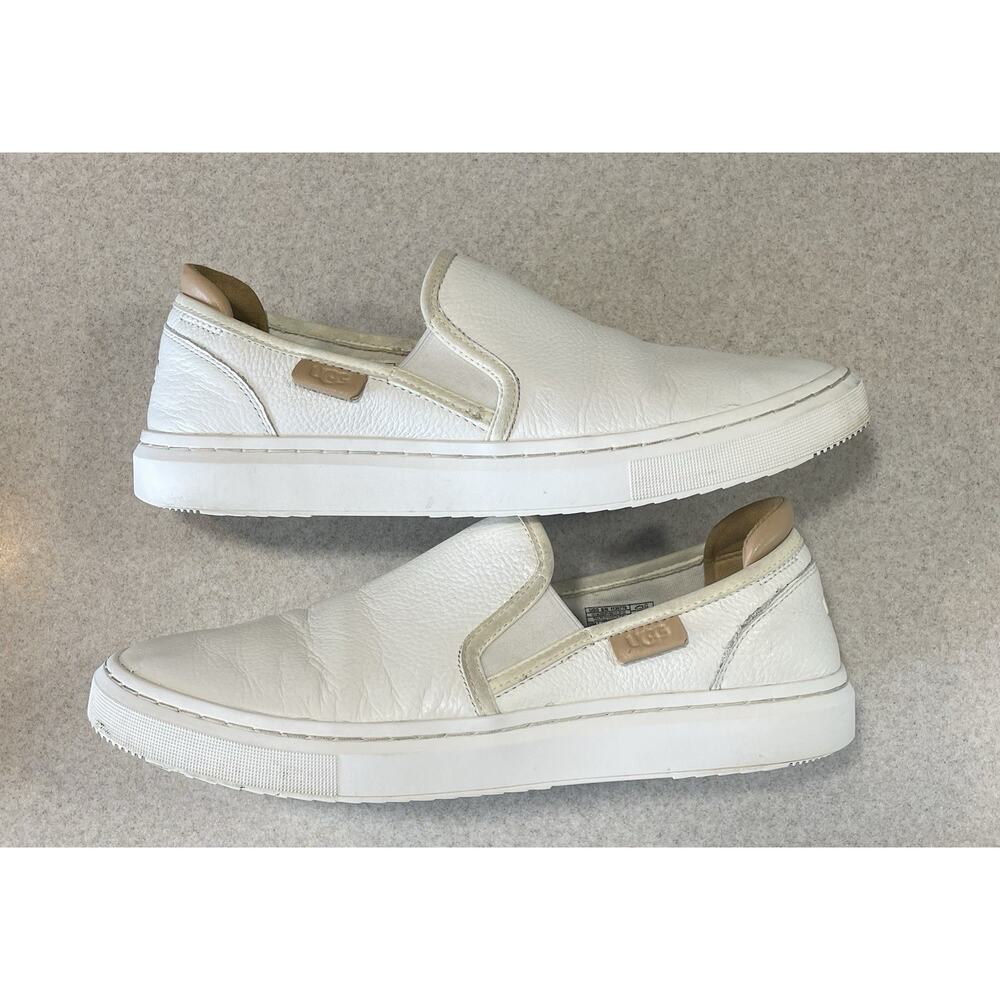 UGG Woman's Size 10 Alameda 1130779 White Cream Low Top Slip On Leather Sneaker - Picture 6 of 9